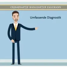 Mann im Comicstil vor einem blauen Hintergrund.