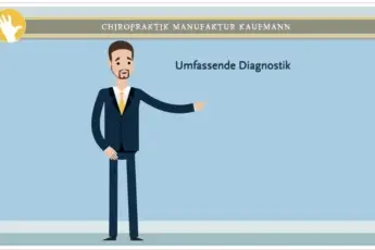 Mann im Comicstil vor einem blauen Hintergrund.