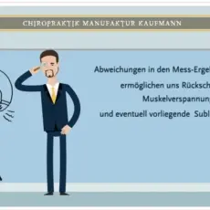 Mann im Comicstil vor einem blauen Hintergrund.