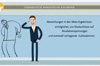 Mann im Comicstil vor einem blauen Hintergrund.